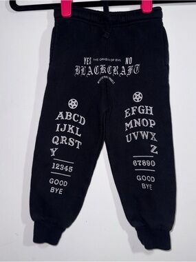 Black Craft Cult Ouija Board Graphic Jogger Sweatpants Toddler 2T Black Goth